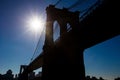 Silhouette view of Brooklyn Bridge