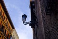 Silhouette view of a lamp post in Madrid