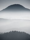 Silhouette view of mountains at sunset, national park Royalty Free Stock Photo