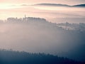 Silhouette view of mountains at sunset, national park Royalty Free Stock Photo