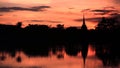 Silhouette view of pagoda at twilight sky Royalty Free Stock Photo