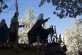 Silhouette view of the statue of Jesus Christ La Borriquita on Palm Sunday in Madrid