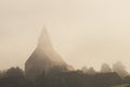 Village In Misty Summer Morning