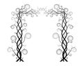 Silhouette of vine isolated on white background. Ivy arch vector illustration. Dry branch tree. Naked trees Royalty Free Stock Photo