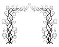 Silhouette of vine isolated on white background. Ivy arch vector illustration. Dry branch tree. Naked trees Royalty Free Stock Photo