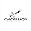 Silhouette Vintage Mandolin key for entertainment Royalty Free Stock Photo