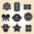 Silhouette vintage and retro badges design with sample text (vector) Royalty Free Stock Photo