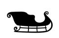 Silhouette vintage sleigh, santa claus sleigh, vector silhouette isolated on white background. Clip art for Christmas