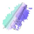 Silhouette of a violin on a gradient background Royalty Free Stock Photo