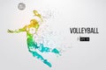 Silhouette of volleyball player. Vector illustration.