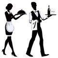 Silhouette waiters