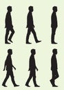 Silhouette of Walk Cycle for Teen Boy Royalty Free Stock Photo