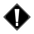 Silhouette warning alert attention sign icon Royalty Free Stock Photo