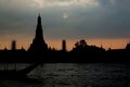 Silhouette Wat Arun at Twilight time at sun set