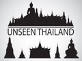 Silhouette Wat in bangkok thailand