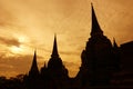 Silhouette of Wat Phra Sri Sanphet , Ayutthaya