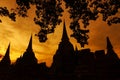 Silhouette of Wat Phra Sri Sanphet , Ayutthaya