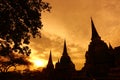 Silhouette of Wat Phra Sri Sanphet , Ayutthaya