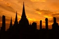 Silhouette of Wat Phra Sri Sanphet , Ayutthaya