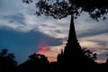 Silhouette of Wat Phra Sri Sanphet