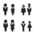 Silhouette WC, Restroom, toilet, icons set Royalty Free Stock Photo