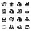 Silhouette Web Site and Internet icons Royalty Free Stock Photo