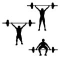 Silhouette weight-lifting sport