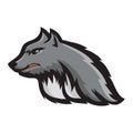 Silhouette of Werewolf Head. Fairtale Character of Ancient Mythology. Fictional Animal Wolf Mascot. Royalty Free Stock Photo