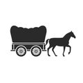 Silhouette Western Covered Wagon Royalty Free Stock Photo