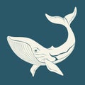 Silhouette of whale. Template for labels. Vector