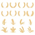 Silhouette of wheat. Corn vector symbols isolated on white Royalty Free Stock Photo