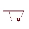 Silhouette of wheelbarrow isolated icon