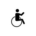 Silhouette on a wheelchair icon
