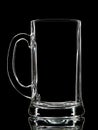 Silhouette of white beer glass on black background Royalty Free Stock Photo