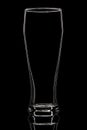 Silhouette of white beer glass with clipping path on black background Royalty Free Stock Photo
