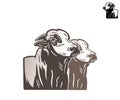 BRAHMAN CATTLE HEAD, BIG AND STRONG COW LOGO Royalty Free Stock Photo