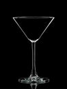 Silhouette of white martini glass with clipping path on black background Royalty Free Stock Photo
