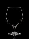 Silhouette of white whiskey glass with clipping path on black background