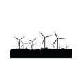 silhouette of windmills. Vector illustration decorative background design