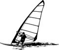 Silhouette of the windsurfer