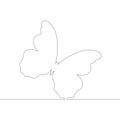 Silhouette of a wingspan of a large butterfly.