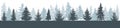 Silhouette of winter forest, horizon. Fir trees Christmas trees, vector illustration Royalty Free Stock Photo