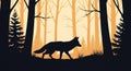 A silhouette of a wolf (Canis Royalty Free Stock Photo
