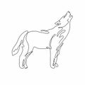 Silhouette of a wolf in a continuous line