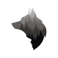 Wolf silhouette and man face Royalty Free Stock Photo