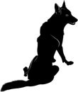 Silhouette of the wolf. Wild wolf. Vector illustration. Royalty Free Stock Photo