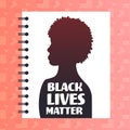 Silhouette of woman against racial discrimination black lives matter concept social problems of racism