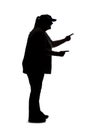 Silhouette of a Woman Angry at Someone Royalty Free Stock Photo