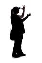 Silhouette of a Woman Angry at Someone Royalty Free Stock Photo