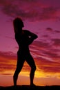 Silhouette of a woman arms folded standing Royalty Free Stock Photo